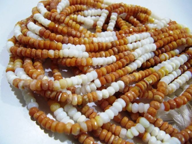 Natural Fire Opal 4-5mm Beads Rondelle Faceted Fire Opal Gemstone Beads Strand 13 inches Semi Precious Beads Sold in Wholesale Price