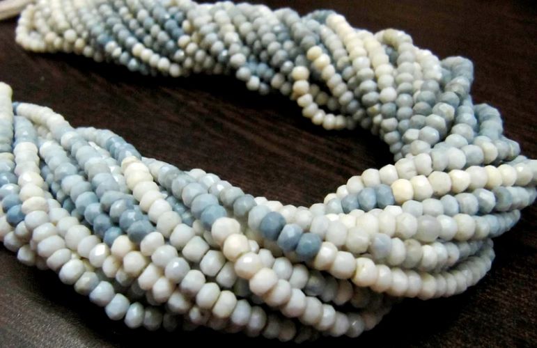 Natural Blue Opal Rondelle faceted Beads 2.5 to 4mm Size you choose best Quality Beads Strand 13 inches Long Jewelry making gemstone beads