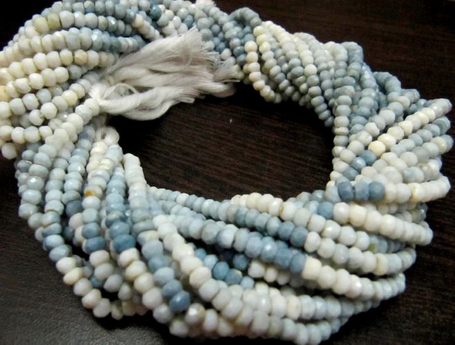 Natural Blue Opal Rondelle faceted Beads 2.5 to 4mm Size you choose best Quality Beads Strand 13 inches Long Jewelry making gemstone beads