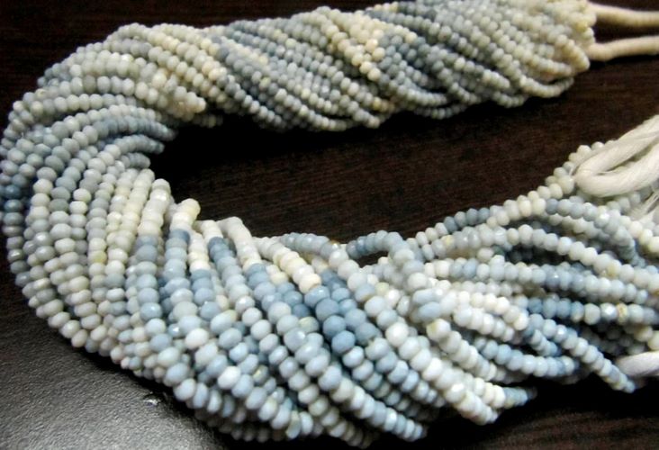 Natural Blue Opal Rondelle faceted Beads 2.5 to 4mm Size you choose best Quality Beads Strand 13 inches Long Jewelry making gemstone beads