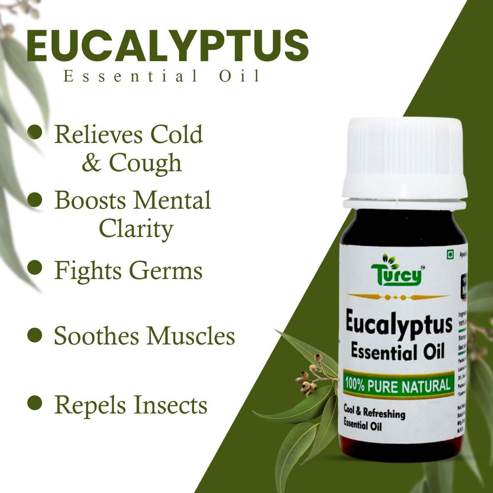 Turcy Eucalyptus Essential Oil  Pure & Natural, Skin & Hair Care & Aromatherapy(50ML)