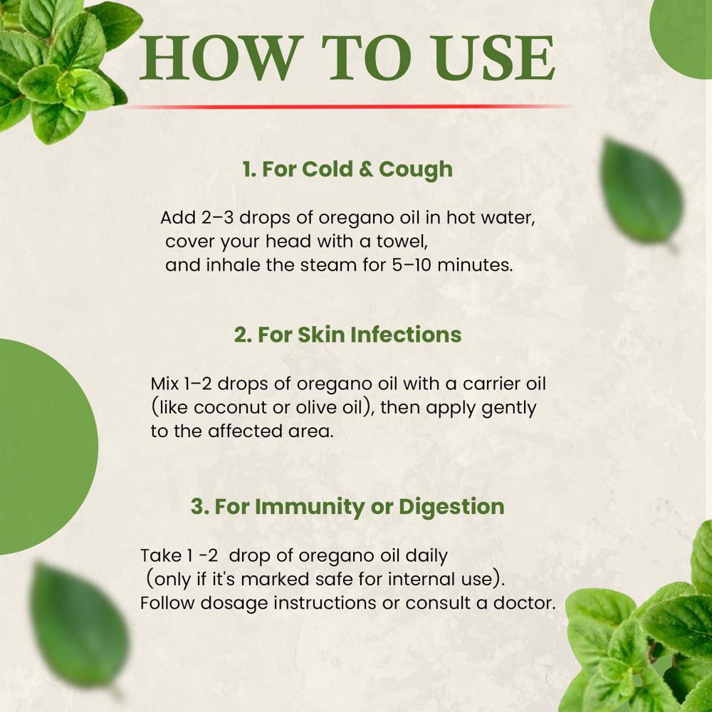 Turcy Oregano Essential Oil | Pure & Natural, For Skin Care, Acne Treatment, Hair Care, Immunity & Aromatherapy(60ml)