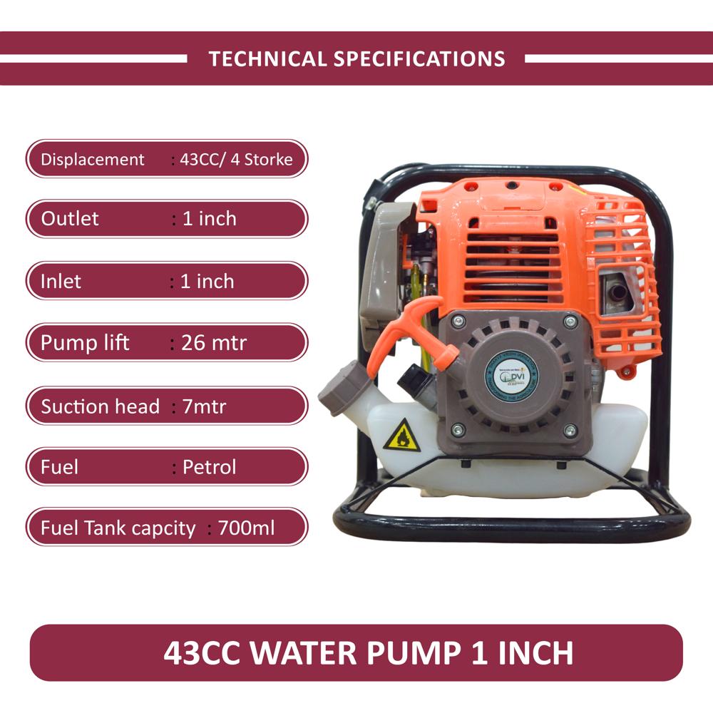 Petrol Water Pump 1 Inch - Color: Multicolur