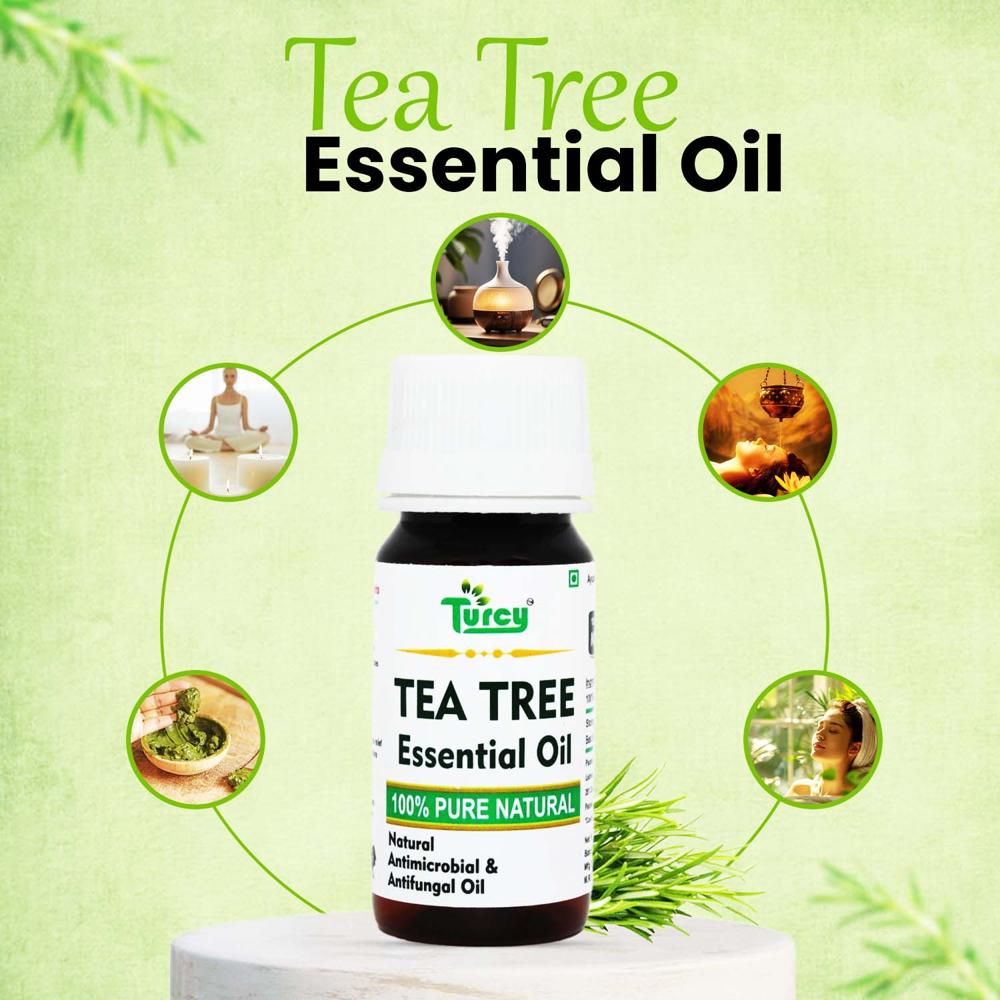 Turcy Tea Tree Essential Oil  Pure, Natural & Cold-Pressed for Skin Care, Hair Care,& Acne Treatment(30ml)
