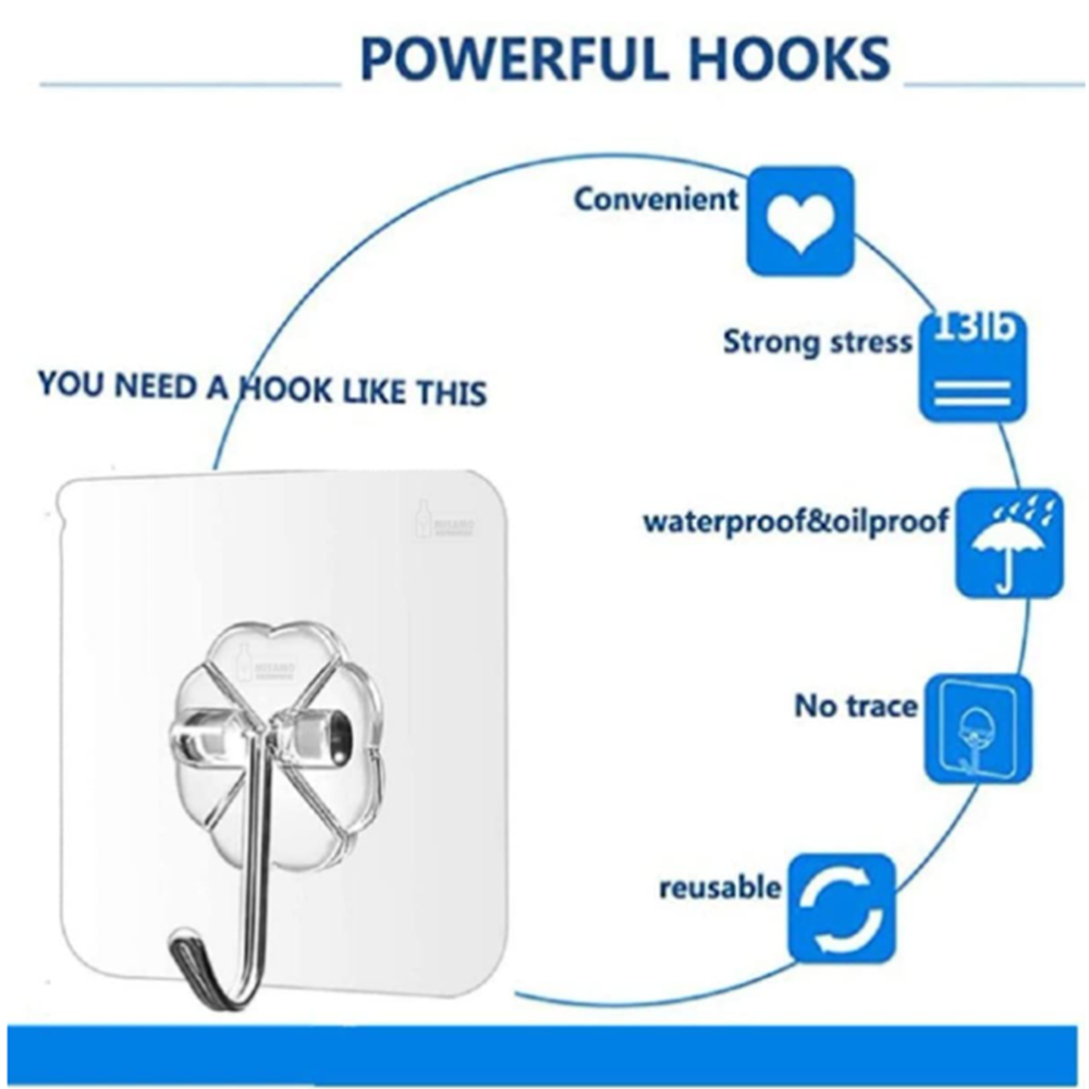 Adhesive flower wall hook