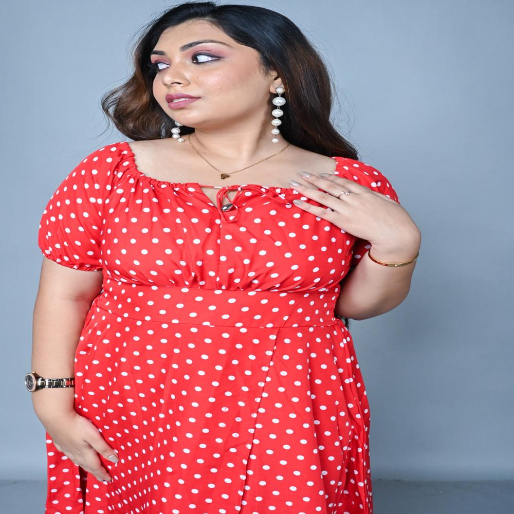 fitted lace wedding dress Red Polka Dots Long Sleeve Midi Dress with Pockets, White Women Casual Cute Designer Flare Elegant Plus Size Dress Xs