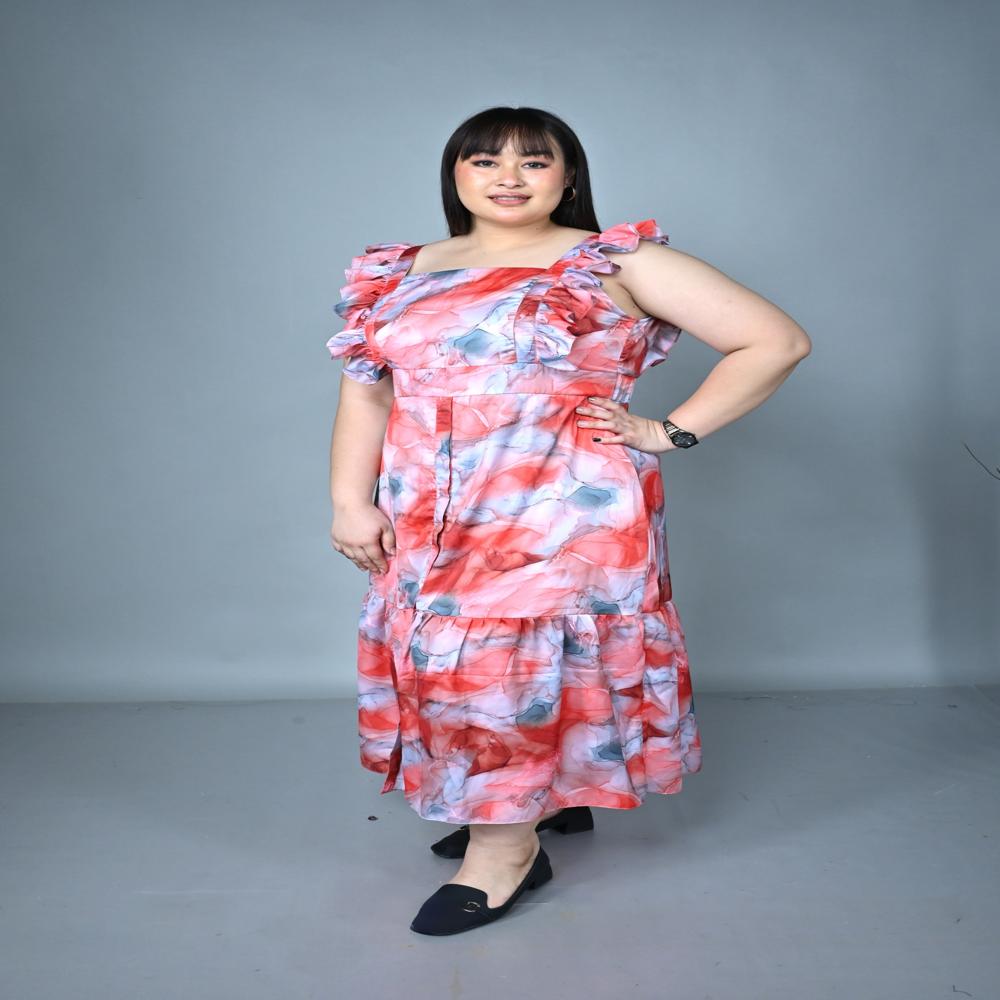 Ruffle sleeve maxi dress