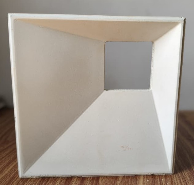 3D CORNER  SQUARE WHITE CEMENT JALI