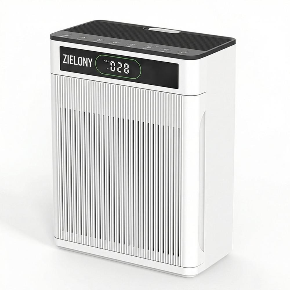 Zielony Air Purifier for Home & Office || Cleans Upto 950 Sq. Ft || 5-in-1, Pre-Filter + H13 HEPA + Activated Carbon + UV + Negative Ion || Removes 99.99% Pollutants || 1-year Onsite Warranty