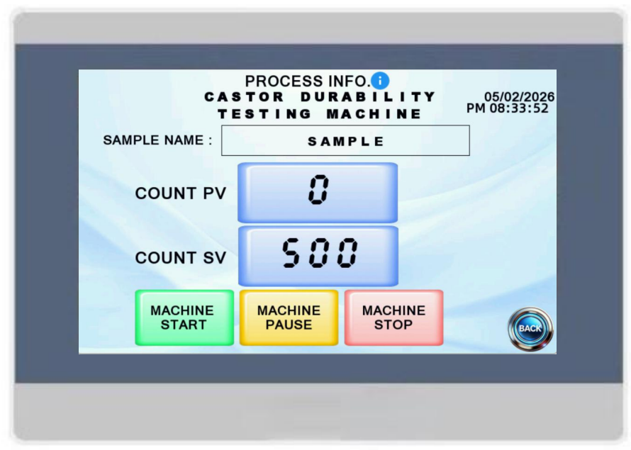 Hmi Based Caster Durability Testing Machine Panel - Color: Grey