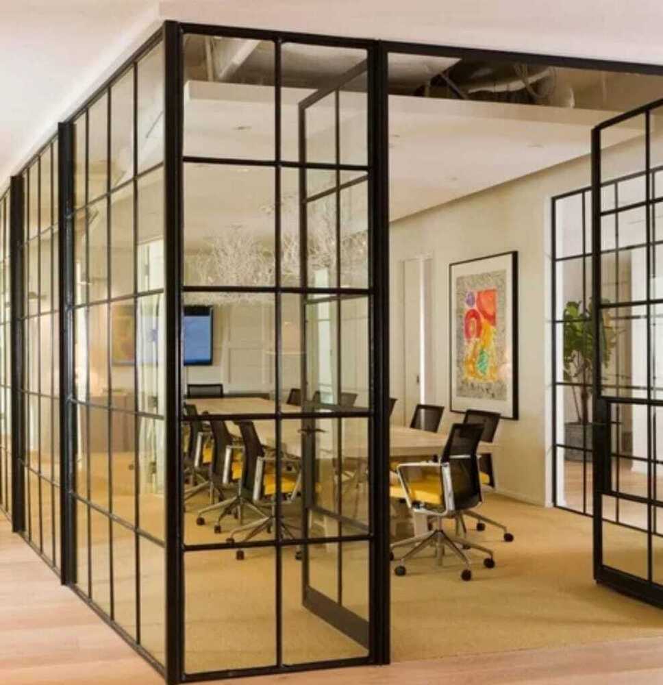 25mm x 45mm Conference Cabin Grid Type Glass Partition