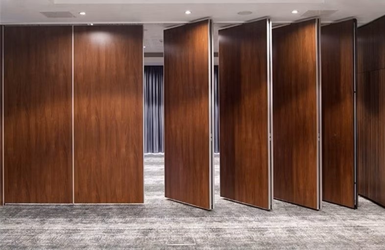 Banquet Hall Acoustical Movable Wall Partition - Color: Wooden Finish / Customizable