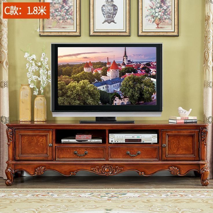 Premium Hand-Carved Teak Wood TV Unit - Luxury Entertainment Cabinet with Custom Size Options by Elegant Wood Art