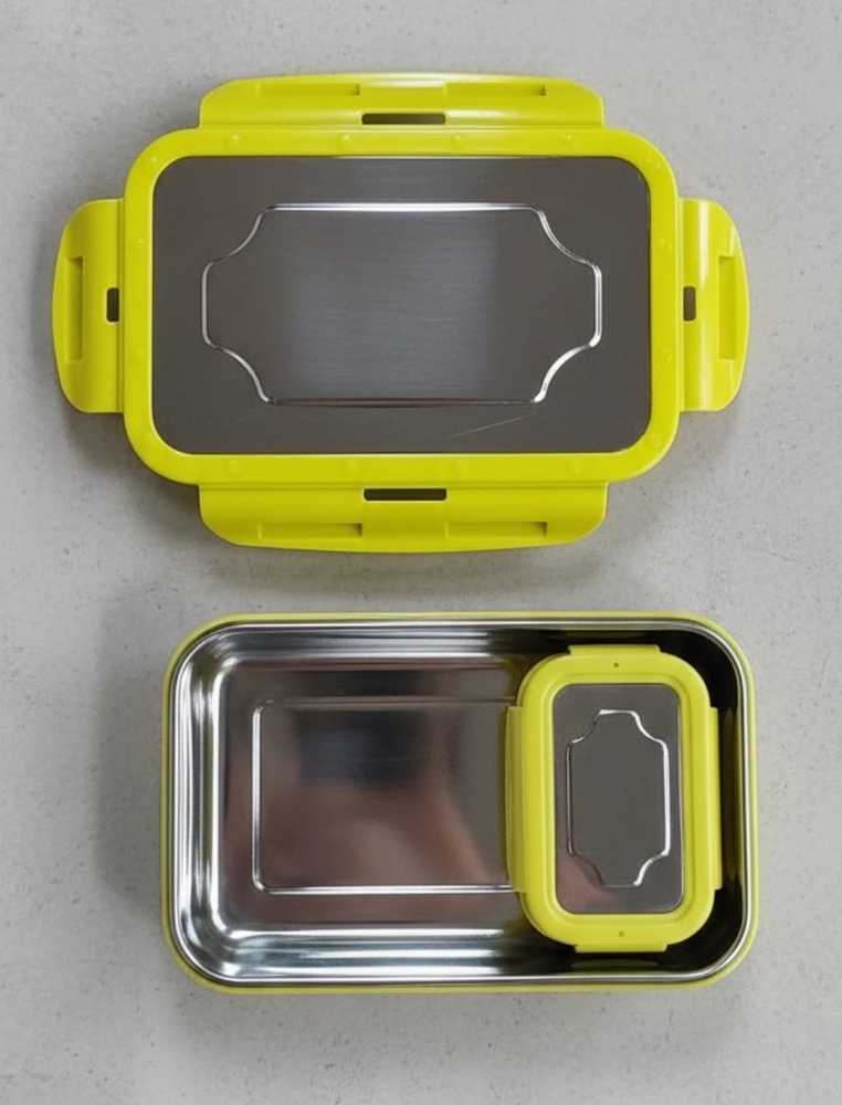 Chefkraft 2 Container Stainless Steel Lunch Box For School - Capacity: 600 Ml Milliliter (Ml)