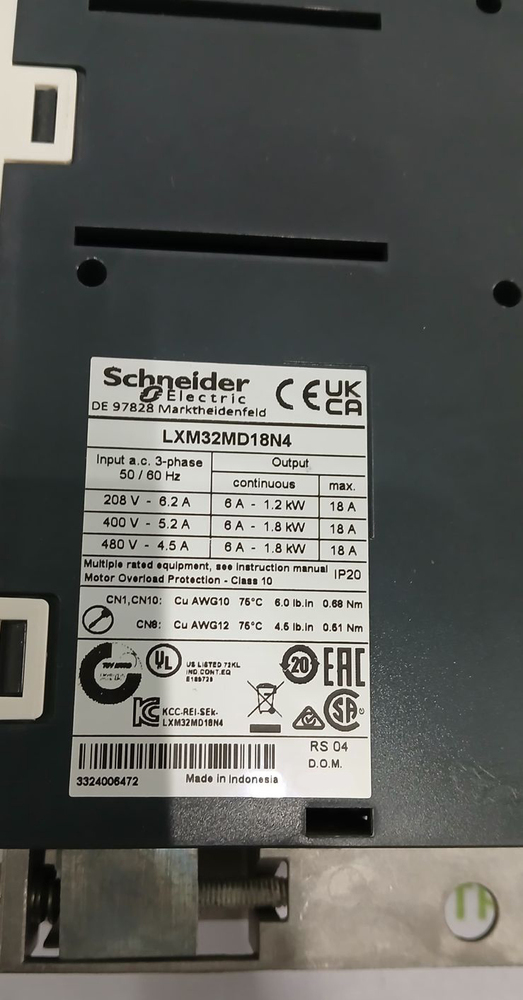 LXM32MD18N4 Three Phase AC Servo Drive