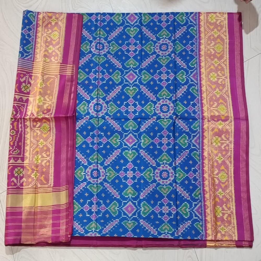 Manekchowk Blue Single Ikkat Patola