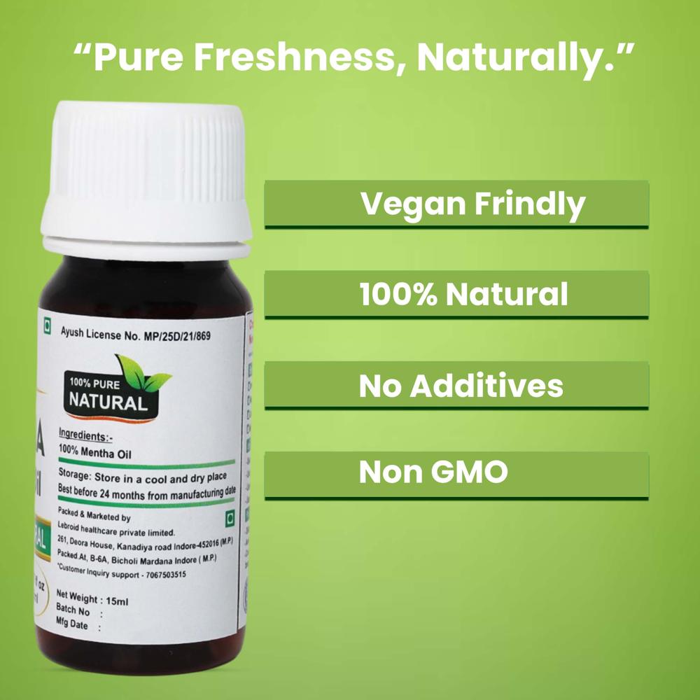 Turcy Mentha Essential Oil | Natural  Hair, Skin Care & Aromatherapy Applications(15ml)