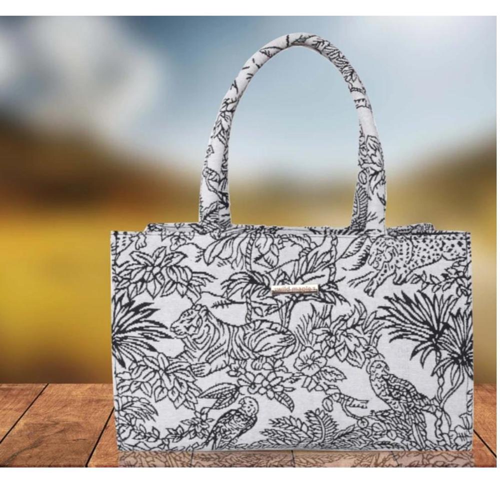 Black And White Jacquard Fabric - Application: Bags