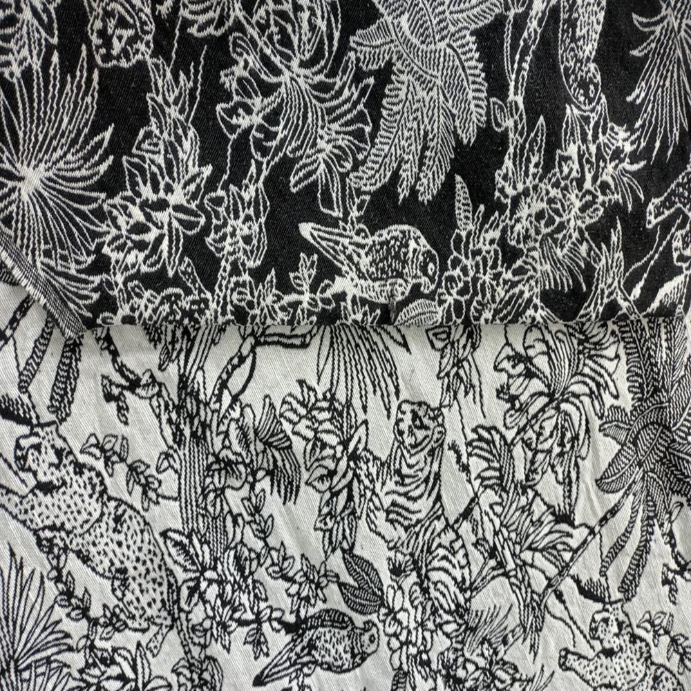 black and white jacquard fabric
