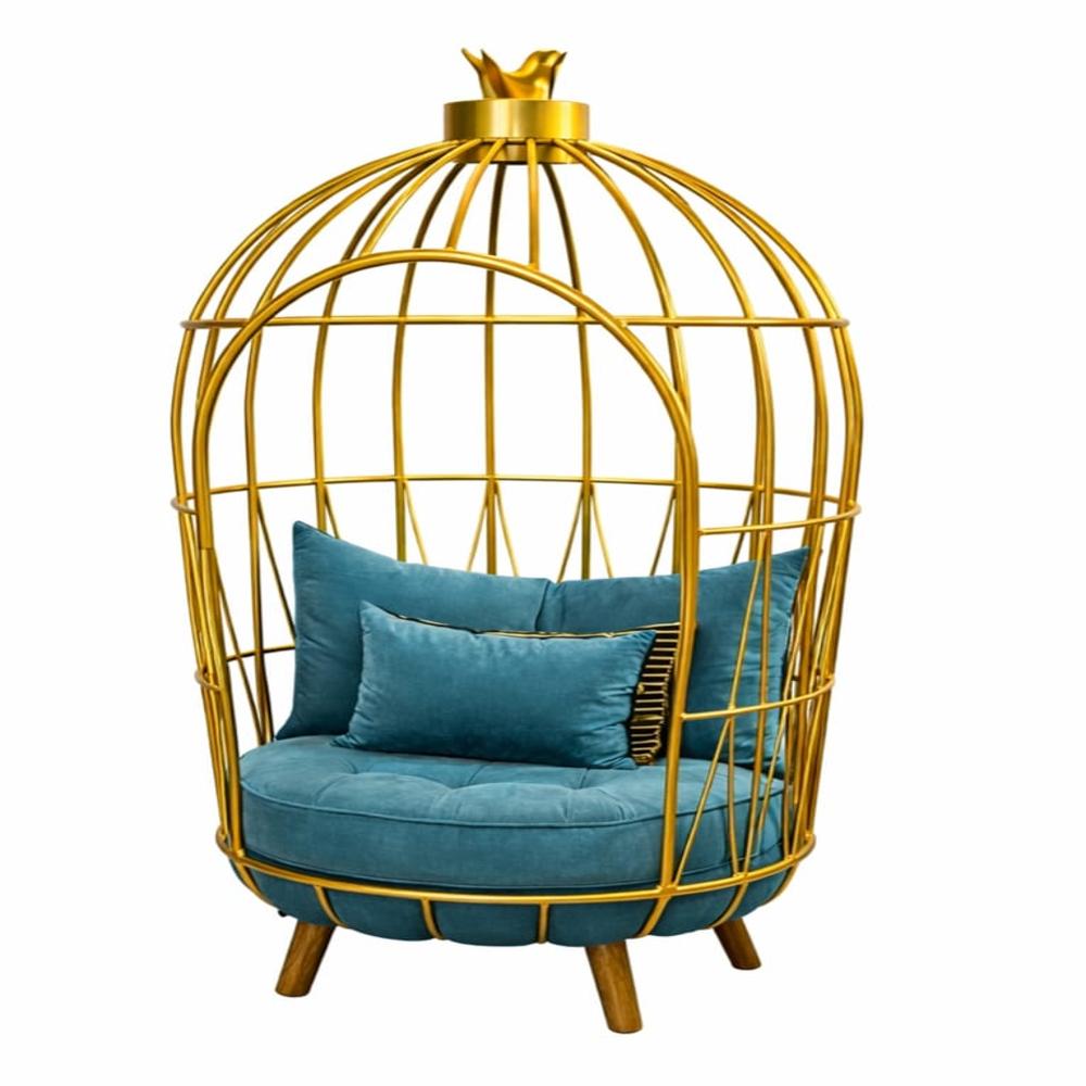 Stylish Chair Glossy Golden Metal