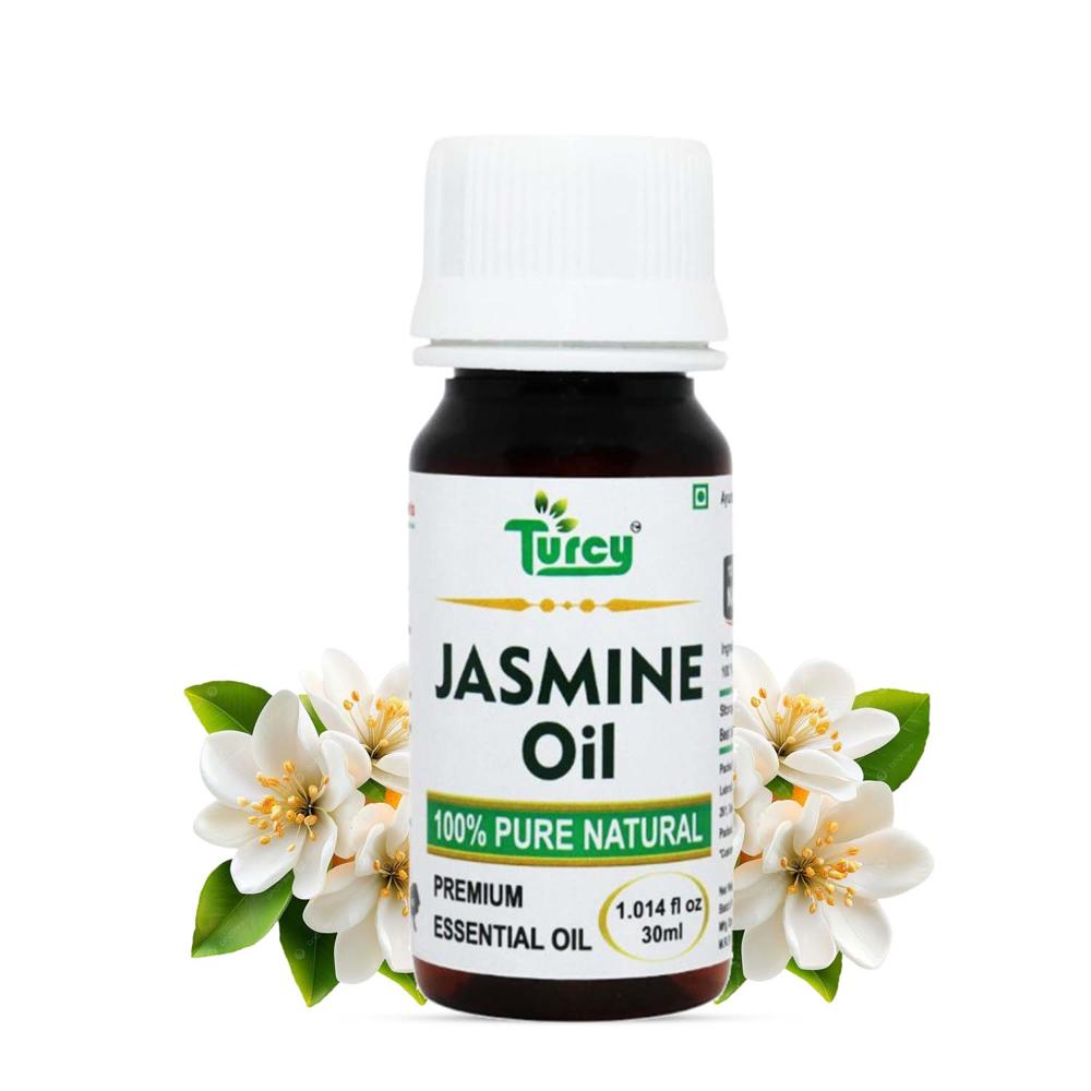 Turcy Pure & Natural Jasmine Essential Oil | For Skin, Hair, Aromatherapy & Body Massage(30ML)