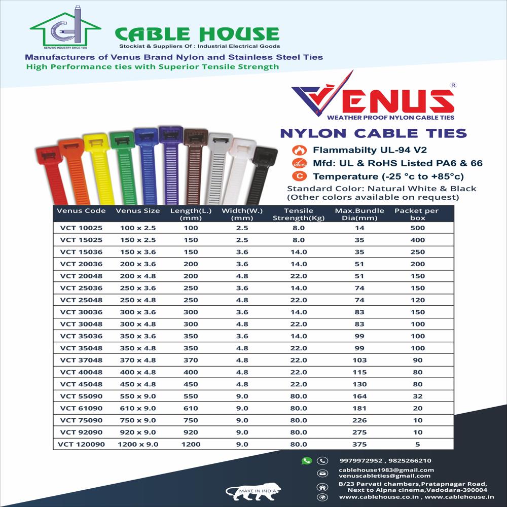 VENUS NYLON CABLE TIE 100 MM 