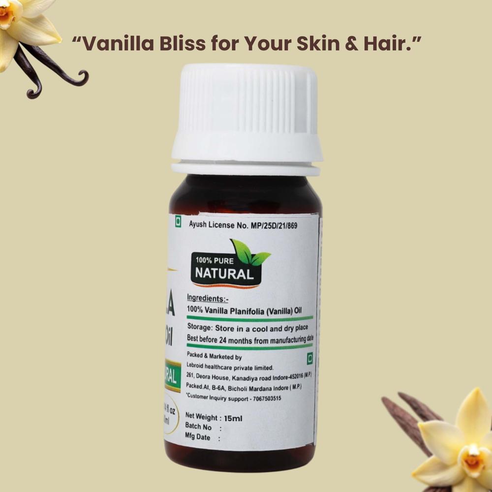 Turcy  Vanilla Essential Oil | Natural  Skin & Hair Care, Relaxation & Aromatherapy(15ml)