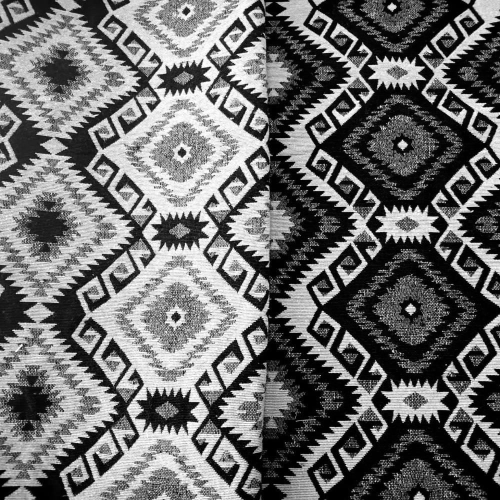 black white jacquard fabric