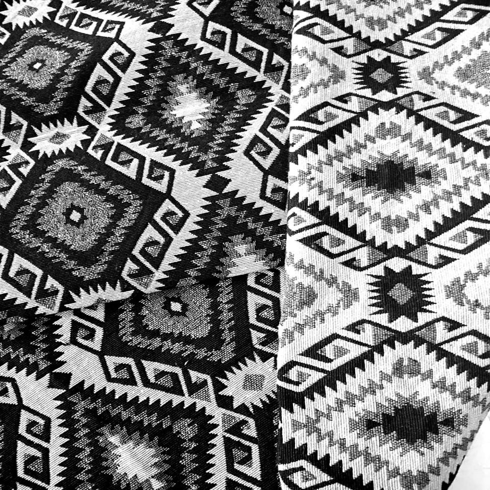 black white jacquard fabric