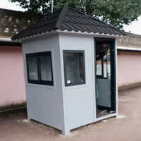 4 Feet Security Cabin - Ms Square Pipe, Insulated Sandwich Panels, Blue/white, 4x4x8 Ft, Fire Retardant, Portable, Weatherproof