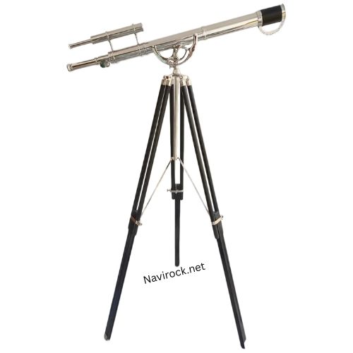Brass Chrome Finish Nautical Double Barrel Telescope