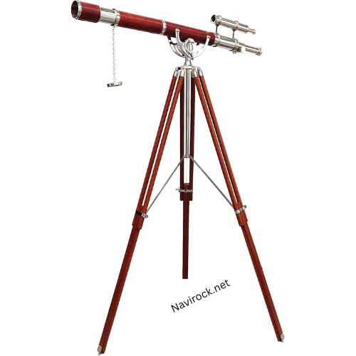 Nickel Chrome Finish Nautical Vintage Double Barrel Telescope - Application: Null