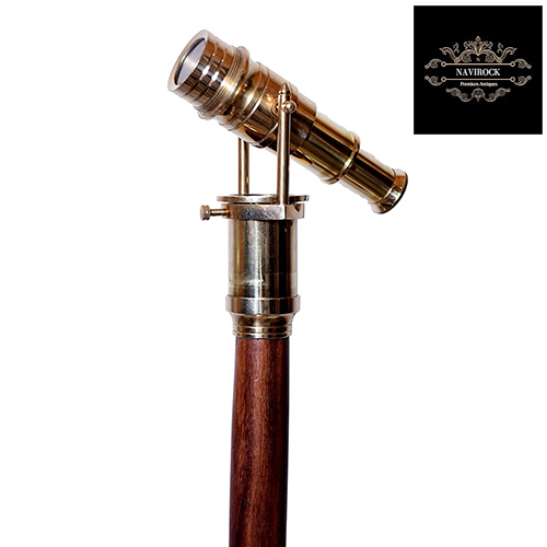 Victorian Walking Cane Telescope with Brass Handle