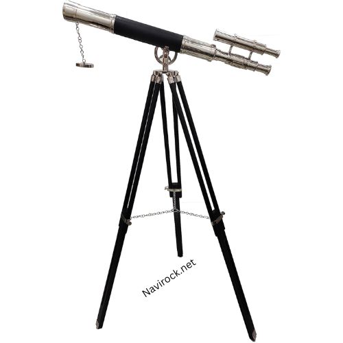 Antique Brass Vintage Royal Black Leather Telescope