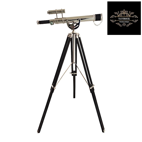 Chrome Finish Nautical Double Barrel Telescope