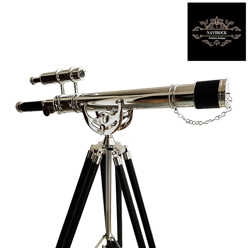Chrome Finish Nautical Double Barrel Telescope