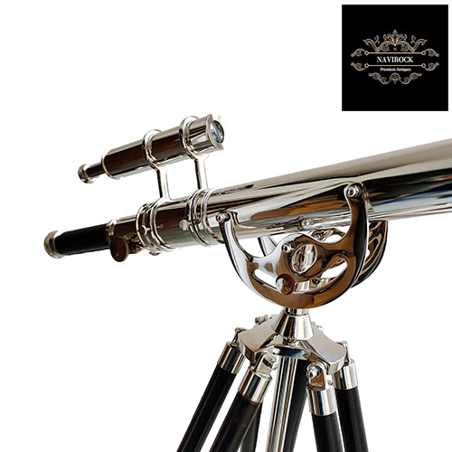 Chrome Finish Nautical Double Barrel Telescope