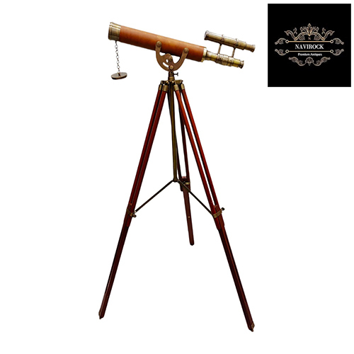 Antique Brass Telescope Leather Coverd Telescope