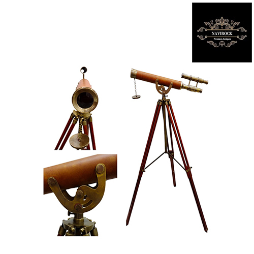 Antique Brass Telescope Leather Coverd Telescope