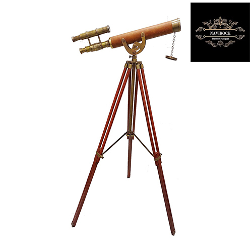 Antique Brass Telescope Leather Coverd Telescope