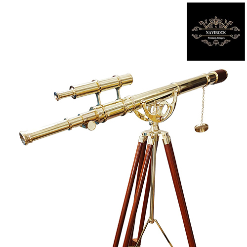 Vintage Brass Telescope Nautical Shiny Brass Finish Latest Double Barrel Telescope