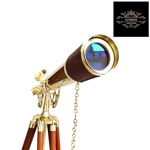 Vintage Brass Telescope Nautical Shiny Brass Finish Latest Double Barrel Telescope