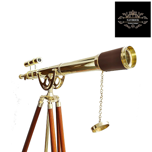 Vintage Brass Telescope Nautical Shiny Brass Finish Latest Double Barrel Telescope