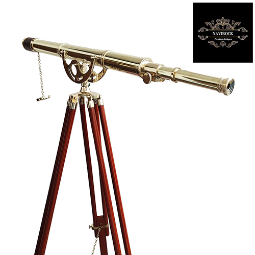 Adjustable Shiny Brass Vintage Single Barrel Telescope