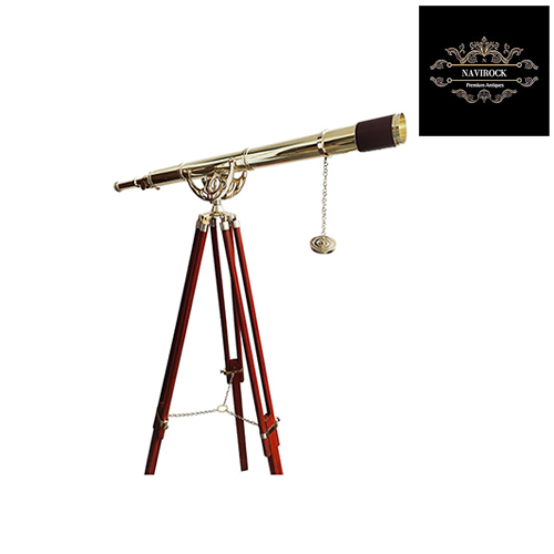 Adjustable Shiny Brass Vintage Single Barrel Telescope