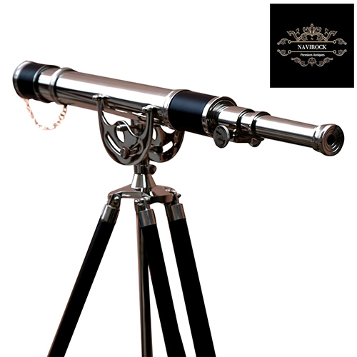 Antique Handmade Royal Brass Chrome Telescope