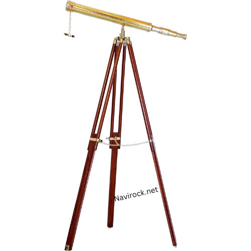 Shiny Brass Nautical Single Barrel Marine Telescope - Application: Floor Standing