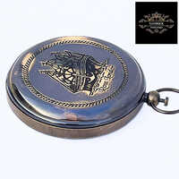 Nautical Ross London Brass Round Pocket Compass - Feature: Portable