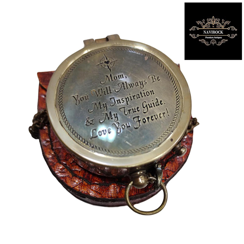 Authentic Brass Navigational Ship Sailor Instrument Vintage Quote Compass