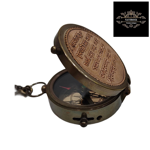 Nautical Handmade Engraved Quote Go Confidently in tha Direction of Your Dreams Royal Collectible with Copper Lid Pocket Compass